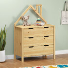 Cômoda Infantil Montessori Madeira Casinha 3 Gavetas Elano Na
