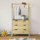 Cômoda Infantil Montessori Madeira Com Arara 3 Gavetas Amira