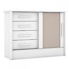 Cômoda Infantil Neve 1 Porta 4 Gavetas Branco/tecido Havana -