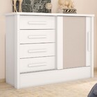 Cômoda Infantil Neve 1 Porta 4 Gavetas Branco/tecido Havana -