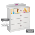 Cômoda Infantil Princesas Disney Star 4 Gavetas - Pura Magia