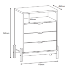 Cômoda Infantil Quarto Gaveteiro Multiuso com Pés em Madeira