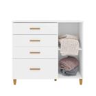 Cômoda Infantil Retrô 1 Porta 4 Gavetas Milka M08 Branco Acet