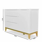 Cômoda Infantil Retrô 3 Gavetas 1 Porta Amor Perfeito  Branco