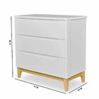 Cômoda Infantil Retrô 3 Gavetas Amor Perfeito Divicar Móveis