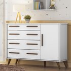 Cômoda Infantil Sapateira 1 Porta 4 Gavetas Qmovi Branco