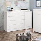 Cômoda Infantil Sapateira 4 Gavetas 1 Porta Bonny  Branco