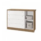 Cômoda Infantil Sapateira 4 Gavetas 1 Porta Bonny  Branco/mez