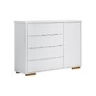 Cômoda Infantil Sloan Branco 4 Gavetas 1 Porta Com Led