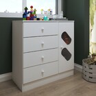 Cômoda Infantil Submarino 1 Porta 4 Gavetas Branco - Panorama