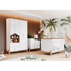 Cômoda Infantil Ternura 1 Porta 3 Gavetas Branco E Jequitibá