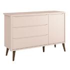 Cômoda Infantil Theo 1 Porta Rosa Com Pés Amadeirados – Reller