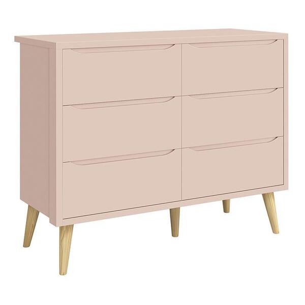 Cômoda Infantil Theo 6 Gavetas Com Pés Madeira Natural - Rell