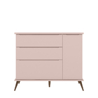 Cômoda Infantil Tina 110cm 100% Mdf Rose Semi Brilho - Sallar