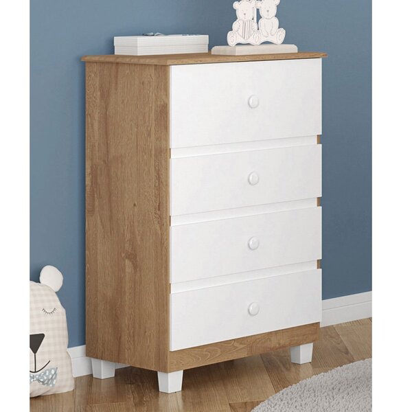 Cômoda Infantil Turquesa New 4 Gavetas Tuboarte