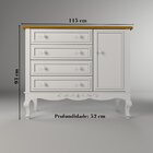 Cômoda Infantil Versailles 4 Gavetas 1 Porta  Mel/branco