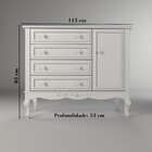 Cômoda Infantil Versailles 4 Gavetas E 1 Porta Branco