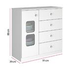 Cômoda Infantil Xodó 4 Gavetas Com Porta Branco