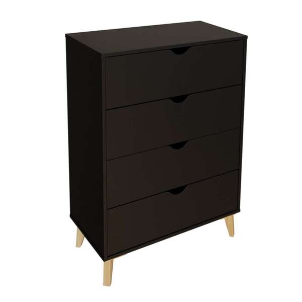 Cômoda Ipanema 4 Gv Preta 76 Cm