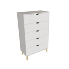 Cômoda Ipanema Alta 5 Gavetas Em Mdp E Pintura Bp Fosca