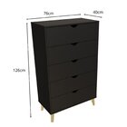 Cômoda Ipanema Alta 5 Gavetas Em Mdp E Pintura Bp Fosca