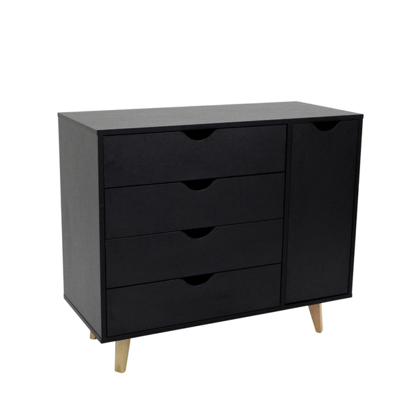 Cômoda Ipanema Com 04 Gavetas Preto F03 - D'rossi