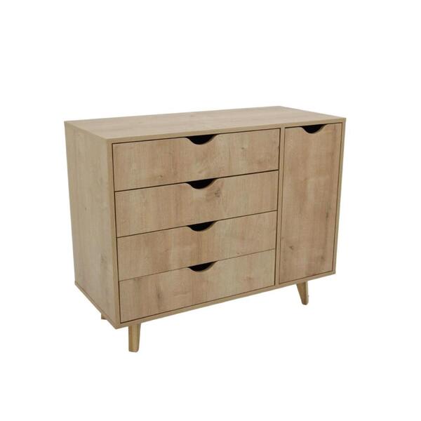 Cômoda Ipanema Com 1 Porta E 4 Gavetas - Carvalho