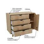 Cômoda Ipanema Com 1 Porta E 4 Gavetas - Carvalho