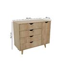 Cômoda Ipanema Com 1 Porta E 4 Gavetas - Carvalho