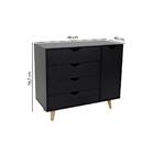 Cômoda Ipanema Com 1 Porta E 4 Gavetas - Preto