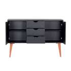 Cômoda Ipanema Com 1 Porta E 4 Gavetas - Preto