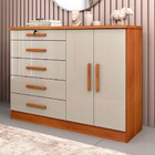 Comoda Istambul 2 Portas 5 Gavetas Cinamomo/off White - Tcil