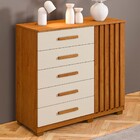 Cômoda Itália 1 Porta 5 Gavetas Cinamomo/off White - Panorama