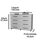 Cômoda Jade 8 Gv Amêndoa