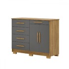 Cômoda Jasper 2 Portas 5 Gavetas Nature/alasca - Panorama Móv