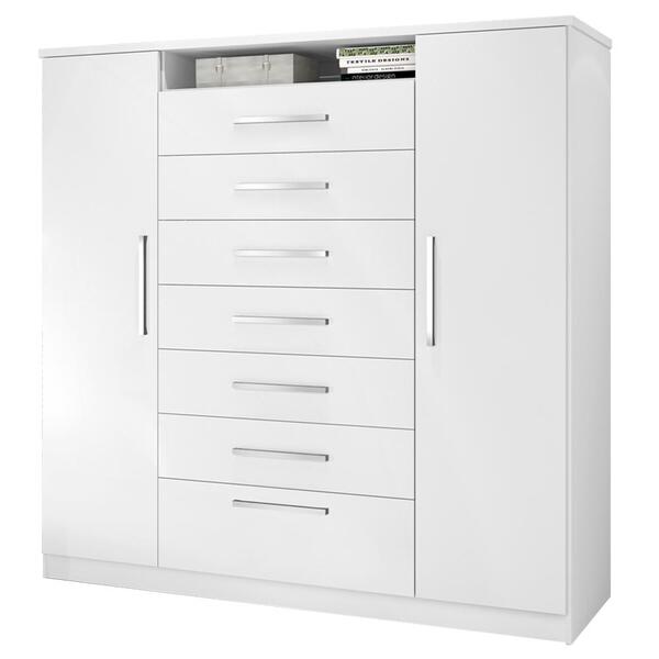 Cômoda J&a Móveis Mega 2 Portas 7 Gavetas Branca