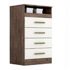 Cômoda Jessica Em Mdf Com 4 Gavetas Acp Móveis Café Com Off W