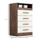 Cômoda Jessica Em Mdf Com 4 Gavetas Acp Móveis Café Com Off W