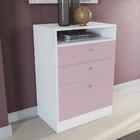 Cômoda Kappesberg 2 Gavetas 1 Gavetão Branco/rosa Pátina