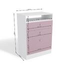 Cômoda Kappesberg 2 Gavetas 1 Gavetão Branco/rosa Pátina