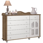 Comoda Kiara 6 Gavetas Amendoa Acetinado