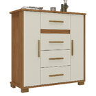 Cômoda Kyra 2 Portas 4 Gavetas Cinamomo/ Off White - Rodial