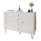 Cômoda Larissa 1 Porta 4 Gavetas Branco - Minastex