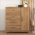 Cômoda Leme 1 Porta 4 Gavetas 99x90,5x40cm Mel