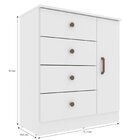Cômoda Lisboa 1 Porta 4 Gavetas Móveis Sul Branco