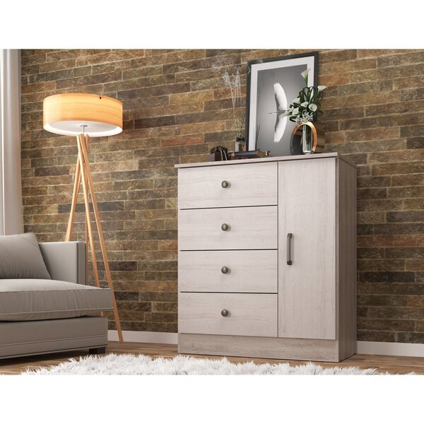 Cômoda Lisboa 1 Porta 4 Gavetas Móveis Sul Fendy/nature