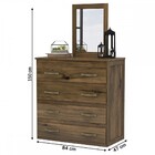 Cômoda Lisboa 4 Gavetas Com Espelho Madeira Maciça Castanho -