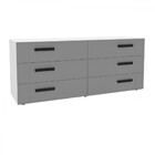 Cômoda Lisboa 6 Gavetas Branco/cinza - Politorno