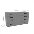 Cômoda Lisboa 8 Gavetas Branco - Politorno