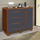 Cômoda Lisboa Canela/chumbo – Carmolar Móveis